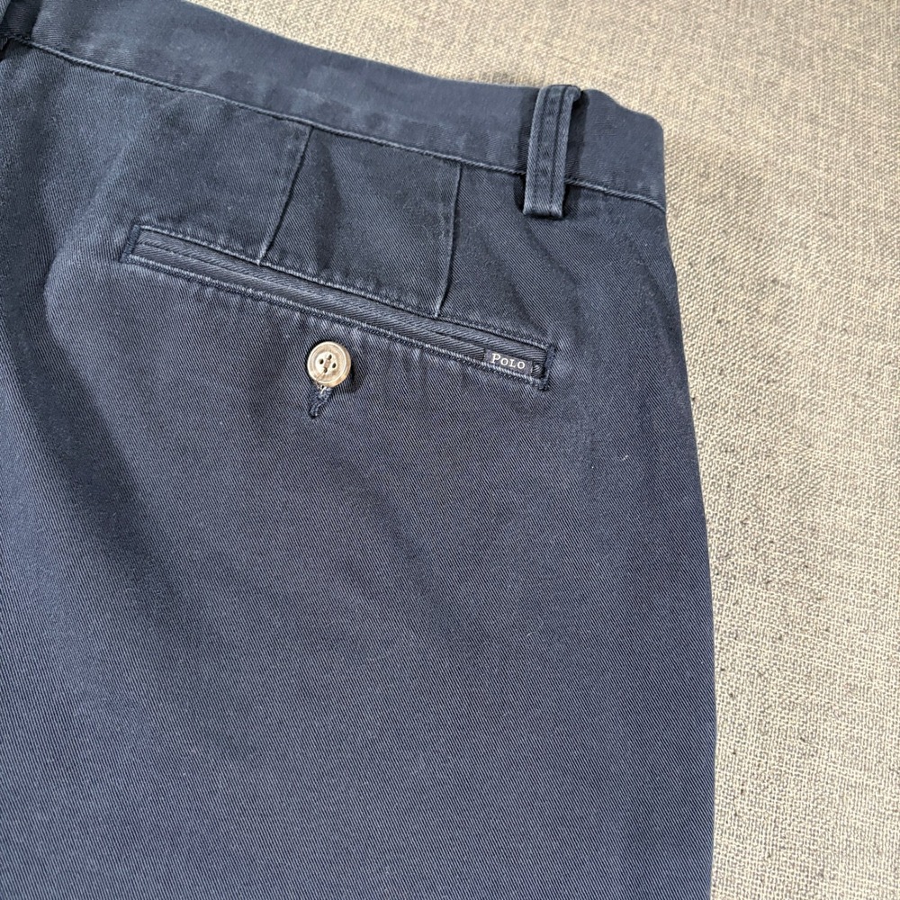 Polo Ralph Lauren Chino‎ Shorts Mens 35 Navy Blue Classic Fit 9 Inch Inseam